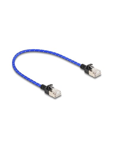 Delock 80375 Rj45 Cable De Red Trenzado Cat.6a U/ftp Slim 0,3 M Azul