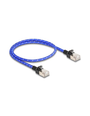 Delock 80376 Rj45 Cable De Red Trenzado Cat.6a U/ftp Slim 0,5 M Azul