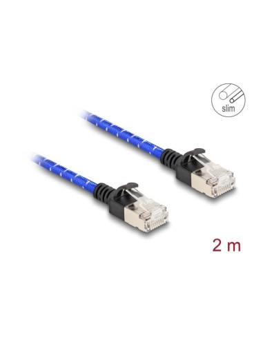 Delock 80378 Rj45 Cable De Red Trenzado Cat.6a U/ftp Slim 2 M Azul