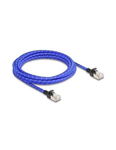 Delock 80379 Rj45 Cable De Red Trenzado Cat.6a U/ftp Slim 3 M Azul