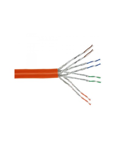 Cable De Red Duplex Inline S/ftp Pimf Cat.7a Awg23 1200mhz Libre De Halógenos Naranja 50m