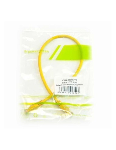 Powergreen Latiguillo Color Amarillo Rj45 Cat 6 Utp 0.5 Metros 0.50 M Amarillo