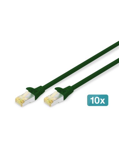 Cat 6a S/ftp Patch Cord10p Awg Cabl 26/7 3 M 10 Pieces Green