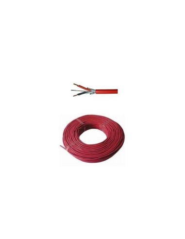 Bobina De 100 M De Cable De Incendio De 2 Hilos. 2 X 1,5 Mm Trenzado. Color Rojo. Libre Halogenos