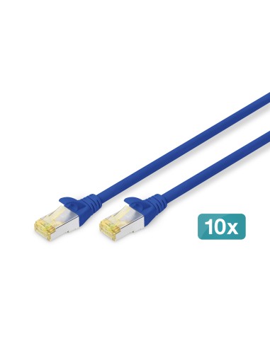 Cat 6a S/ftp Patch Cord10p Awg Cabl 26/7 5 M 10 Pieces Blue