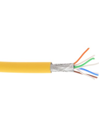 Cable De Red Inline S/ftp Pimf Cat.6a Libre De Halógenos 500mhz Amarillo 100m