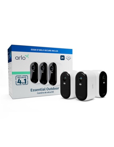 Cámara Exterior Arlo Essential 2k (blanco/negro, Juego De 3, Wlan, 4 Mp)