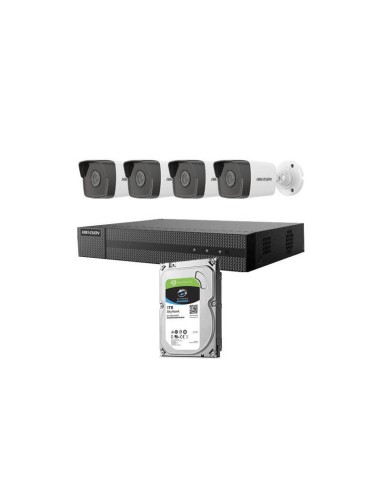 Kit Bullet Ip Hikvision Grabador + 4xbullet + Hd