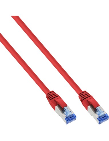 Cable De Red Inline S/ftp Pimf Cat.6a Libre De Halógenos 500mhz Rojo 0.25m