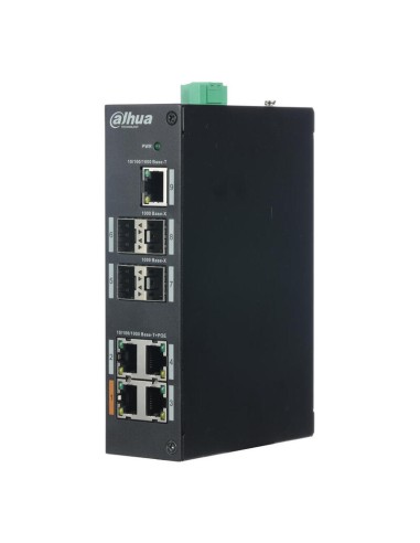 Dahua Pfs3409-4gt-96 Switch Poe 2.0 4 Puertos Gigabit +4sfp Uplink +1rj45 Uplink Gigabit 96w Layer2