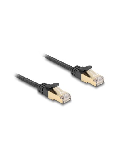 Delock Rj45 Cable De Red Plano Trenzado Cat.6a S/ftp Macho 1m Negro