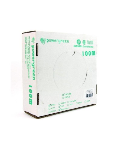 Powergreen Bobina De Cable Cat 5e Ftp 100 Metros Flexible Caja 24awg 100 M Gris