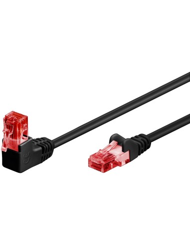 Goobay Cable De Red Cat.6 U/utp, 1x 90 ° En ángulo 2 Metros Negro