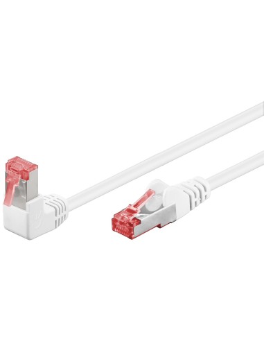 Latiguillo Cat 6, S/ftp,  3.00 M, Blanco, Cu-lszh 1 X Conector 90º