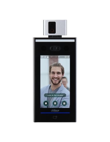 Dahua Asi7213x-v1-t1 Lector Autónomo Lcd Táctil De Reconocimiento Facial+pin+tarjeta Y Temperatura Corporal