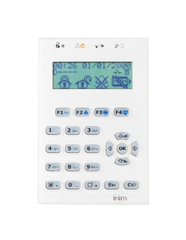 Inim Ncode-g-wh Teclado Lcd. 4 Leds. 1 Terminal I/o. Sensor De Luminosidad. Para Centrales Prime. Color Blanco