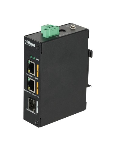 Dahua Pfs3103-1gt1et-60 Switch Poe 2.0 2 Puertos (1p 10/100 + 1p Gigabit) +1sfp Uplink Gigabit 60w Layer2