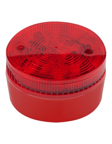 Teletek Sf100rsst-dbr Sirena De Incendio Interior De Montaje En Pared, Con Luz Estroboscópica. En54. Rojo + Base Alta