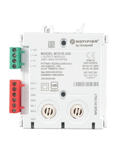 Notifier M701e-240 Módulo De Control Direccionable 240vca Para Montaje En Superficie. Protocolos Clip Y Opal