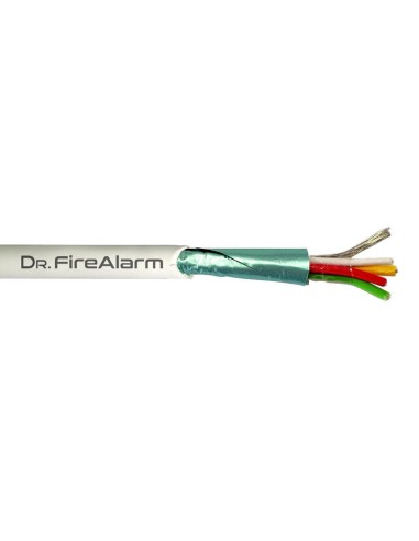 Drfirealarm Alarm04-lszh Rollo 100m De Cable Manguera Blanco Flexible 4 Hilos Apantallado Lszh (4x0,22) Cpr