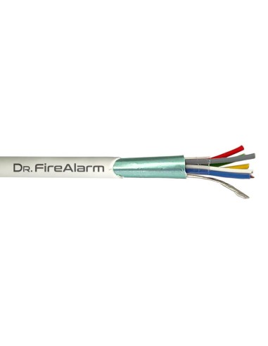 Drfirealarm Alarm06-lszh Rollo 100m De Cable Manguera Blanco Flexible 6 Hilos Apantallado Lszh (6x0,22) Cpr