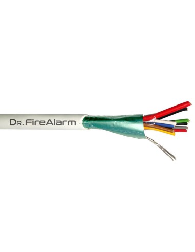 Drfirealarm Alarm08+2-lszh Rollo 100m De Cable Manguera Blanco Flexible 8+2 Hilos Apantallado Lszh (8x0,22+2x0,7) Cpr