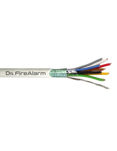 Drfirealarm Alarm08-lszh Rollo 100m De Cable Manguera Blanco Flexible 8 Hilos Apantallado Lszh (8x0,22) Cpr