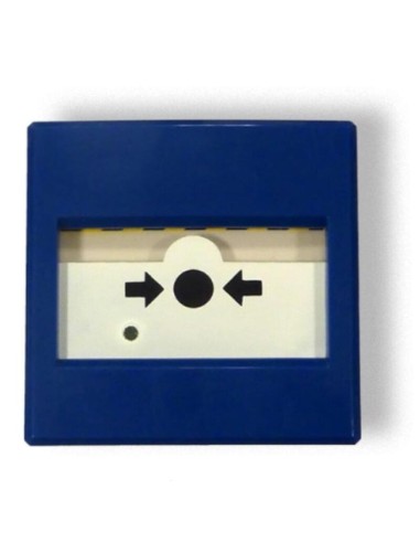 Inim Ic0020b Pulsador De Alarma Manual Para Paro De Extinción Automática. Color Azul