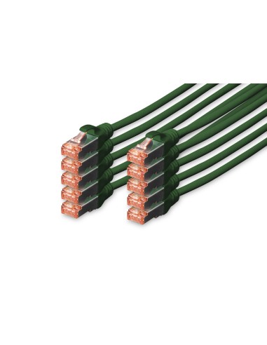 Cable Digitus S-ftp Cat 6 Cu Lszh Awg 27/7 Lenght 0.25m 10 Pcs Verde