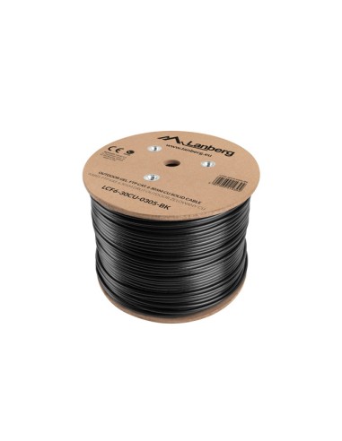 Lanberg Bobina Cable De Red Exterior Apantallado Cat 6 Ftp Awg23 305m Negro