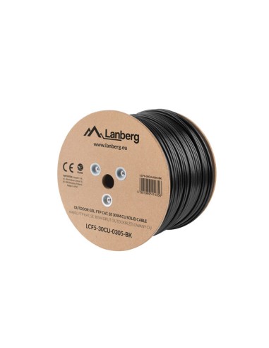 Lanberg Bobina Cable De Red Sólido Para Exteriores Ftp Cu, Cat.5e, 305m, Gris Lcf5-30cu-0305-bk