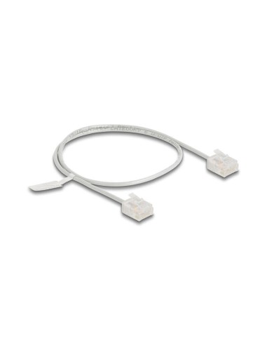 Delock Rj45 Cable De Red Cat.6 Utp Ultra Slim 0,5 M Gris Con Kurzen Machon