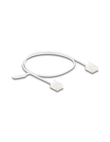 Delock Rj45 Cable De Red Cat.6 Utp Ultra Slim 0,5 M Blanco Con Kurzen Machon