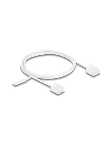 Delock Rj45 Cable De Red Cat.6 Utp Ultra Slim 1 M Blanco Con Kurzen Machon