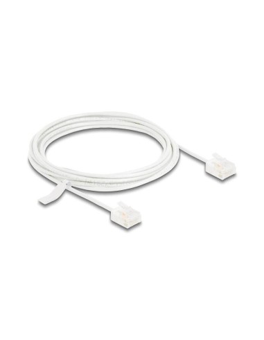 Delock Rj45 Cable De Red Cat.6 Utp Ultra Slim 3 M Blanco Con Kurzen Machon