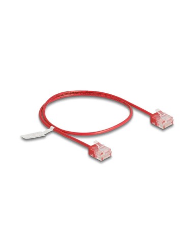 Delock Rj45 Cable De Red Cat.6 Utp Ultra Slim 0,5 M Rojo Con Kurzen Machon