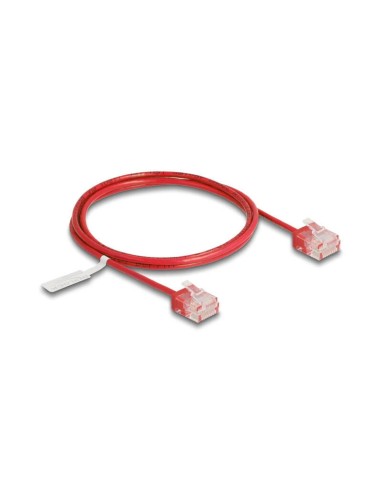 Delock Rj45 Cable De Red Cat.6 Utp Ultra Slim 1 M Rojo Con Kurzen Machon