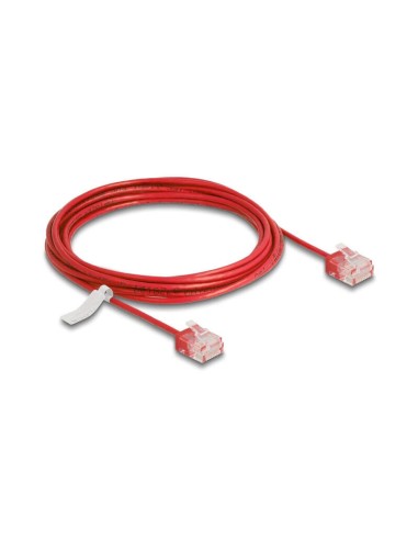 Delock Rj45 Cable De Red Cat.6 Utp Ultra Slim 3 M Rojo Con Kurzen Machon