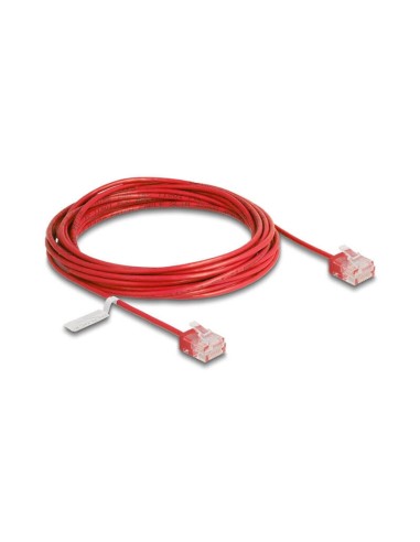 Delock Rj45 Cable De Red Cat.6 Utp Ultra Slim 5 M Rojo Con Kurzen Machon