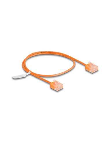 Delock Rj45 Cable De Red Cat.6 Utp Ultra Slim 0,5 M Naranja Con Kurzen Machon