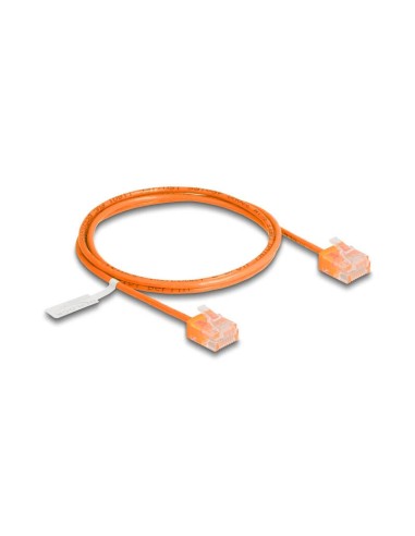 Delock Rj45 Cable De Red Cat.6 Utp Ultra Slim 1 M Naranja Con Kurzen Machon