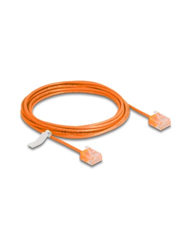 Delock Rj45 Cable De Red Cat.6 Utp Ultra Slim 3 M Naranja Con Kurzen Machon