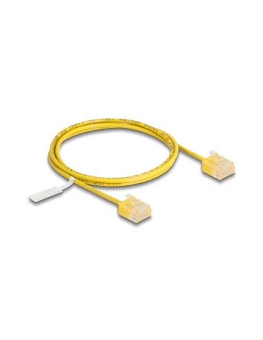 Delock Rj45 Cable De Red Cat.6 Utp Ultra Slim 1 M Amarillo Con Kurzen Machon