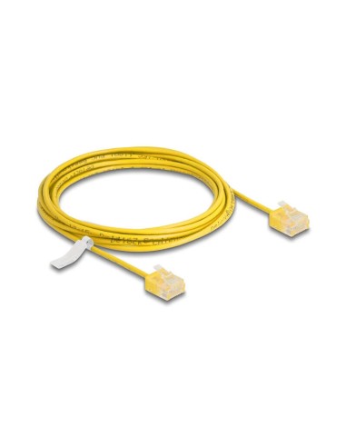 Delock Rj45 Cable De Red Cat.6 Utp Ultra Slim 3 M Amarillo Con Kurzen Machon