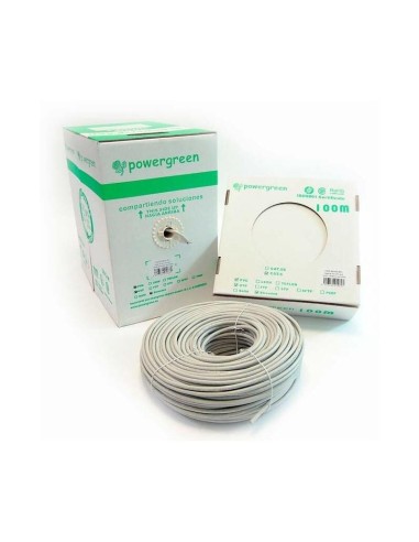 Powergreen Bobina De Cable Cat 5e Utp 100 Metros Pvc Caja 24awg 100 M Gris