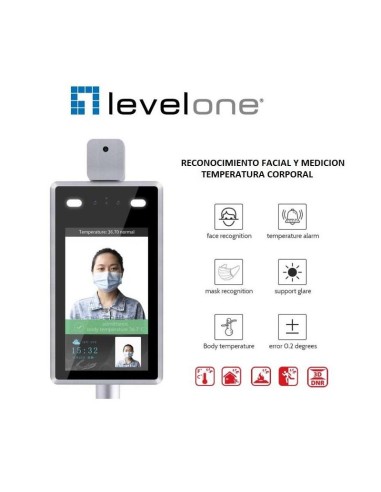 Camara Ip Con Medicion De Temperatura Y Reconocimiento Facial Level One 1080p