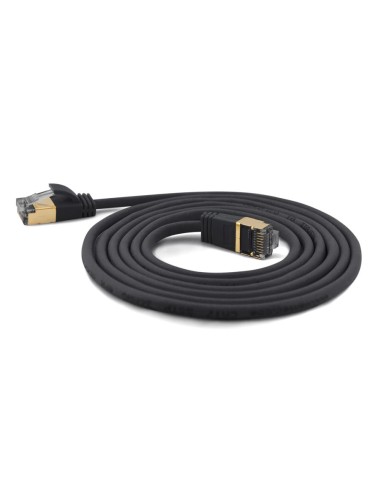 Wantecwire Sstp, Cable De Conexión Cat7 Delgado Y Redondo, Conector Cat6a, D   4 Mm, Negro, Longitud 0,10 M