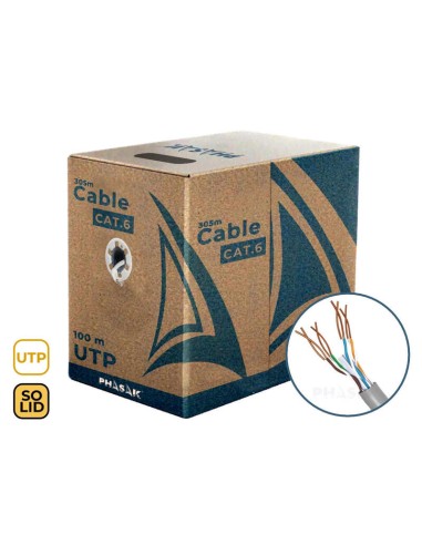 Bobina De Cable Rj45 Utp Phasak Phr 6100 Cat.6 100m