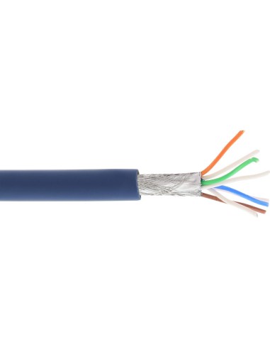 Cable De Red Inline S/ftp Pimf Cat.6a Libre De Halógenos 500mhz Azul 100m