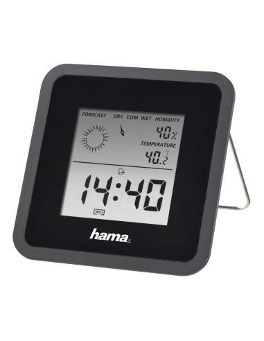 Hama  Termómetro E Higrómetro Digital, Con Reloj Y Previsión Meteorológica (control De Temperatura Digital Con Termómetr...